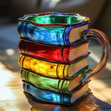 Taza de Libro Colorida Hecha a Mano