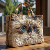Bolso Artesanal “Gato Blanco de Ojos Azules”
